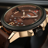 NAVIFORCE Brand Analog Quartz Watch Men Waterproof Casual Sports Watches  Leather - Men'sWatchesCollections
