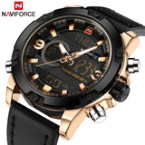 NAVIFORCE Luxury Brand Men Analog Digital Leather Sports Watches Men's Army Military Watch - Men'sWatchesCollections