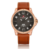 NAVIFORCE Luxury Brand Military Watches Men Quartz Analog 3D Face Leather Sports Watches - Men'sWatchesCollections