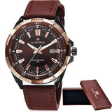 NAVIFORCE Brand Men's Fashion Casual Sport Watches Waterproof Leather Quartz Watch Man military - Men'sWatchesCollections