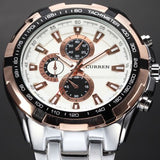 Mens Watches  Brand Luxury Military Wrist Watches Full Stainless Steel Quartz Watch Waterproof - Men'sWatchesCollections
