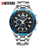 Luxury Black Curren full steel quartz Watch Men Casual Military Wristwatch Dress waterproof - Men'sWatchesCollections