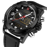 NAVIFORCE Luxury Brand Men Analog Digital Leather Sports Watches Men's Army Military Watch - Men'sWatchesCollections