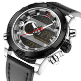 NAVIFORCE Luxury Brand Men Analog Digital Leather Sports Watches Men's Army Military Watch - Men'sWatchesCollections
