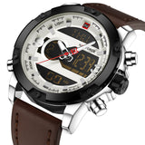 NAVIFORCE Luxury Brand Men Analog Digital Leather Sports Watches Men's Army Military Watch - Men'sWatchesCollections