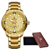 NAVIFORCE Luxury  Watches Men Sport Full Steel Quartz 3ATM Waterproof Clock Men's Military - Men'sWatchesCollections