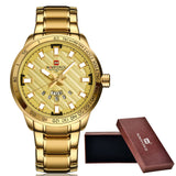 NAVIFORCE Luxury  Watches Men Sport Full Steel Quartz 3ATM Waterproof Clock Men's Military - Men'sWatchesCollections