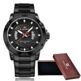 NAVIFORCE Mens Watches Top Brand Luxury Sport Quartz Watch 3ATM Waterproof  stainless steel - Men'sWatchesCollections