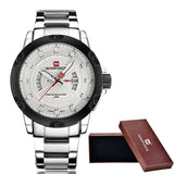 NAVIFORCE Mens Watches Top Brand Luxury Sport Quartz Watch 3ATM Waterproof  stainless steel - Men'sWatchesCollections