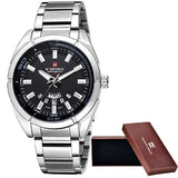 Men Watches Luxury sport Quartz 30M waterproof watches men's stainless steel band auto date - Men'sWatchesCollections