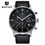 BENYAR Genuine Leather Quartz Watch Male  Dive 30m Wristwatches Casual Sport Watch - Men'sWatchesCollections