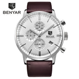 BENYAR Genuine Leather Quartz Watch Male  Dive 30m Wristwatches Casual Sport Watch - Men'sWatchesCollections