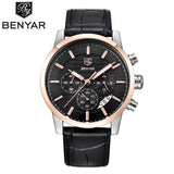BENYAR Stainless Steel Chronograph Sports Mens Watches Top Brand Luxury Quartz - Men'sWatchesCollections