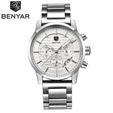BENYAR Stainless Steel Chronograph Sports Mens Watches Top Brand Luxury Quartz - Men'sWatchesCollections