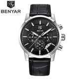 BENYAR Stainless Steel Chronograph Sports Mens Watches Top Brand Luxury Quartz - Men'sWatchesCollections