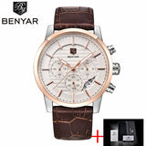 BENYAR Stainless Steel Chronograph Sports Mens Watches Top Brand Luxury Quartz - Men'sWatchesCollections