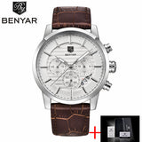 BENYAR Stainless Steel Chronograph Sports Mens Watches Top Brand Luxury Quartz - Men'sWatchesCollections