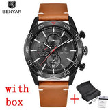 BENYAR Waterproof Men's Watches Full Steel Quartz Analog Army Military Sport Watch Men - Men'sWatchesCollections