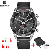 BENYAR Waterproof Men's Watches Full Steel Quartz Analog Army Military Sport Watch Men - Men'sWatchesCollections