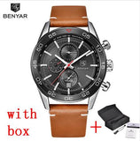 BENYAR Waterproof Men's Watches Full Steel Quartz Analog Army Military Sport Watch Men - Men'sWatchesCollections