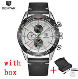 BENYAR Waterproof Men's Watches Full Steel Quartz Analog Army Military Sport Watch Men - Men'sWatchesCollections