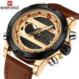 NAVIFORCE Sport Watches Men's Quartz LED Analog Clock Military Waterproof Wrist Watch - Men'sWatchesCollections