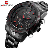 NAVIFORCE Men Fashion Sport Watches Men's Quartz Digital Analog Clock Man Full Steel - Men'sWatchesCollections