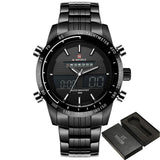 NAVIFORCE Men Fashion Sport Watches Men's Quartz Digital Analog Clock Man Full Steel - Men'sWatchesCollections