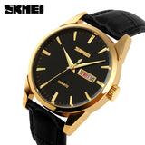 SKMEI Men's Fashion Casual Watches Quartz Leather Men Clock - Men'sWatchesCollections