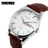 SKMEI Men's Fashion Casual Watches Quartz Leather Men Clock - Men'sWatchesCollections