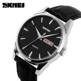 SKMEI Men's Fashion Casual Watches Quartz Leather Men Clock - Men'sWatchesCollections