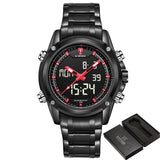 NAVIFORCE Luxury Brand Sports Army Military Watches Men's Quartz Analog LED Clock  Waterproof - Men'sWatchesCollections