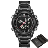NAVIFORCE Luxury Brand Sports Army Military Watches Men's Quartz Analog LED Clock  Waterproof - Men'sWatchesCollections