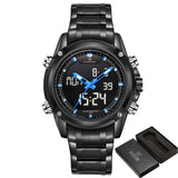 NAVIFORCE Luxury Brand Sports Army Military Watches Men's Quartz Analog LED Clock  Waterproof - Men'sWatchesCollections