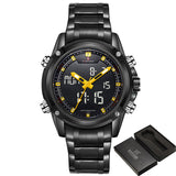 NAVIFORCE Luxury Brand Sports Army Military Watches Men's Quartz Analog LED Clock  Waterproof - Men'sWatchesCollections