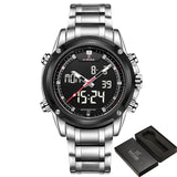 NAVIFORCE Luxury Brand Sports Army Military Watches Men's Quartz Analog LED Clock  Waterproof - Men'sWatchesCollections