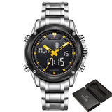 NAVIFORCE Luxury Brand Sports Army Military Watches Men's Quartz Analog LED Clock  Waterproof - Men'sWatchesCollections
