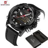 NAVIFORCE TOP Luxury Brand Men's Quartz Waterproof Watches Sports Clock Leather Military Watch - Men'sWatchesCollections