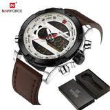 NAVIFORCE TOP Luxury Brand Men's Quartz Waterproof Watches Sports Clock Leather Military Watch - Men'sWatchesCollections