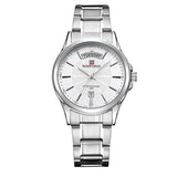 NAVIFORCE  Gold Steel Men's Quartz Wristwatch Fashion Casual Dress Business Sport Watch - Men'sWatchesCollections