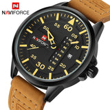 NAVIFORCE Luxury Brand Men Army Military Watches Quartz Date Clock Man Leather Strap Sports - Men'sWatchesCollections