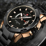 Watches Luxury Brand NAVIFORCE Men Full Steel Watches Quartz Watch Analog Waterproof Sports Army - Men'sWatchesCollections