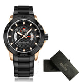 Watches Luxury Brand NAVIFORCE Men Full Steel Watches Quartz Watch Analog Waterproof Sports Army - Men'sWatchesCollections