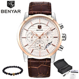 BENYAR Men Watch Top Brand Quartz Watch Mens Sport Fashion Analog Leather Strap - Men'sWatchesCollections