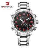 NAVIFORCE Luxury Brand Mens Sport Watch Gold Quartz Led Clock Waterproof  Military Watches - Men'sWatchesCollections