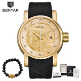 BENYAR Luxury Brand Watches Men Waterproof Silicone Strap Fashion Quartz - Men'sWatchesCollections