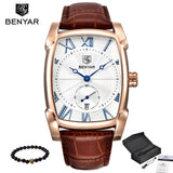 Benyar  Quartz Mens Watches Brand Military Leather Sports Watch Hour Date Waterproof - Men'sWatchesCollections