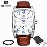 Benyar  Quartz Mens Watches Brand Military Leather Sports Watch Hour Date Waterproof - Men'sWatchesCollections