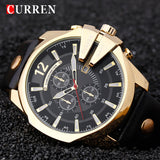 CURREN Mens Sports Watches Top Luxury Brand Gold Quartz Military Wrist Watch - Men'sWatchesCollections