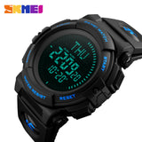 SKMEI Brand Mens Sports Watches 5ATM Digital Outdoor Watch EL Backlight Compass - Men'sWatchesCollections